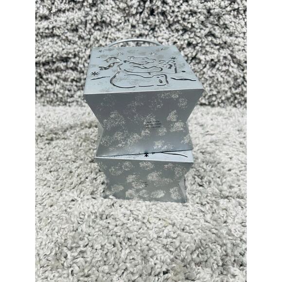 Lot of 2 Gray Metal Tealight Candle Holder Gift Bag Holiday Bear Reindeer Design - Picture 10 of 11